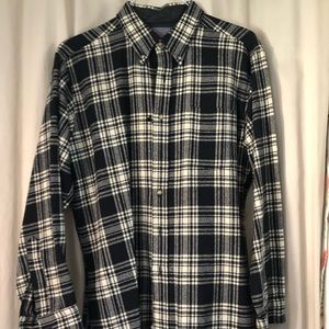 Hole in Shirt - Vintage Mens Plaid Long Sleeve Heavy Flannel Shirt